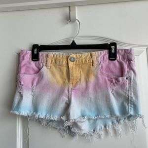 Billabong tie dye jean shorts size 9.